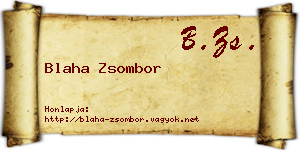 Blaha Zsombor névjegykártya